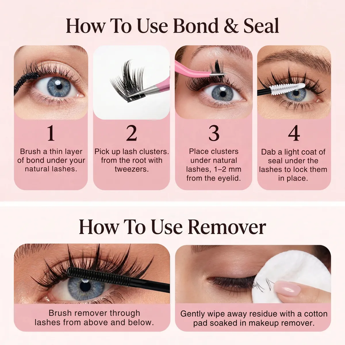 Comment utiliser le Bond & Seal et le remover pour les cils en clusters